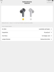 Touch-Steuerung I_EarFun Audio App